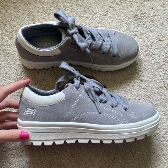 NWT Grey Sketches Street Los Angeles Lace Up Oxford Platform Sneakers Size 6 - Picture 1 of 10